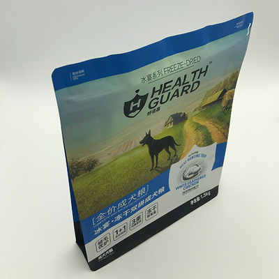 봉지 편평한 하부 플라스틱 맞춘 인쇄된 식품 팁을 패키징하는 1.5 킬로그램 AL7 애완동물사료