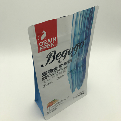 재활용할 수 있는 패키징에서 280 Ｘ 210MM 1.5 킬로그램 편평한 하부 사이드 거싯 에어백 PET12 캐트 푸드