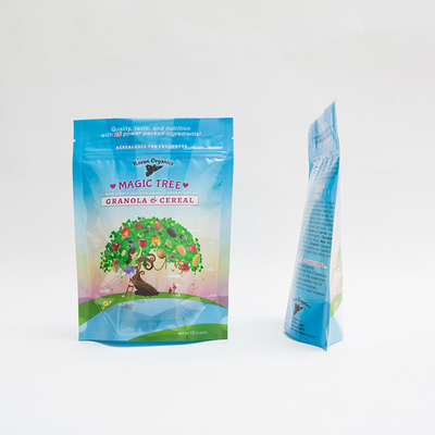 12OZ 100 밀리미터는 그라놀라아 시리얼을 위한 인쇄된 플라스틱 지퍼 지플록식 파우치 포장을 맞추어줍니다