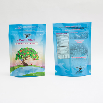 12OZ 100 밀리미터는 그라놀라아 시리얼을 위한 인쇄된 플라스틱 지퍼 지플록식 파우치 포장을 맞추어줍니다