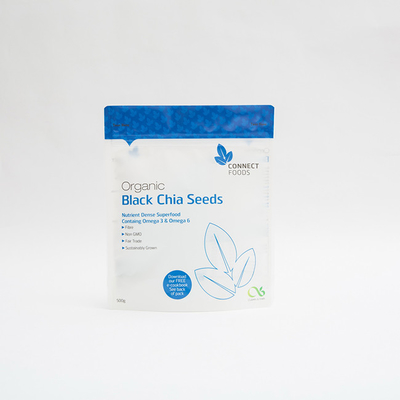500g 매트 PET은 플라스틱 백 123 um 검은 chia 시드 패키징을 견딥니다