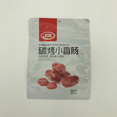 식품 포장 봉투를 위한 180g AL7 플라스틱 파우치는 지퍼와 그릴소시지를 숯으로 만듭니다
